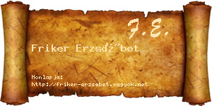 Friker Erzsébet névjegykártya